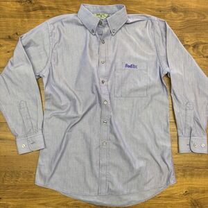 Stan Herman VF Imagewear FedEx Mens 15.5 Medium Button Up Shirt Purple Oxford